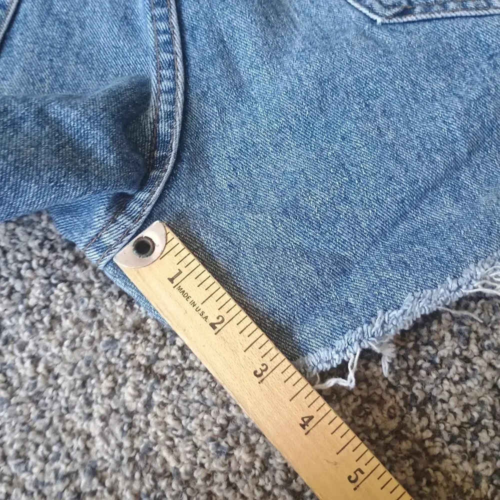 Levi's Orange Tab Vintage Faded Denim Jean Shorts Jorts 34x3.5 Raw Hem Western